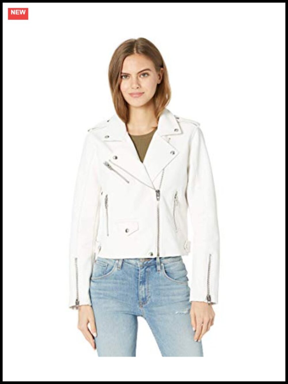 Faux Leather Moto Jacket Long Sleeve Aviator Zip Casual Coat